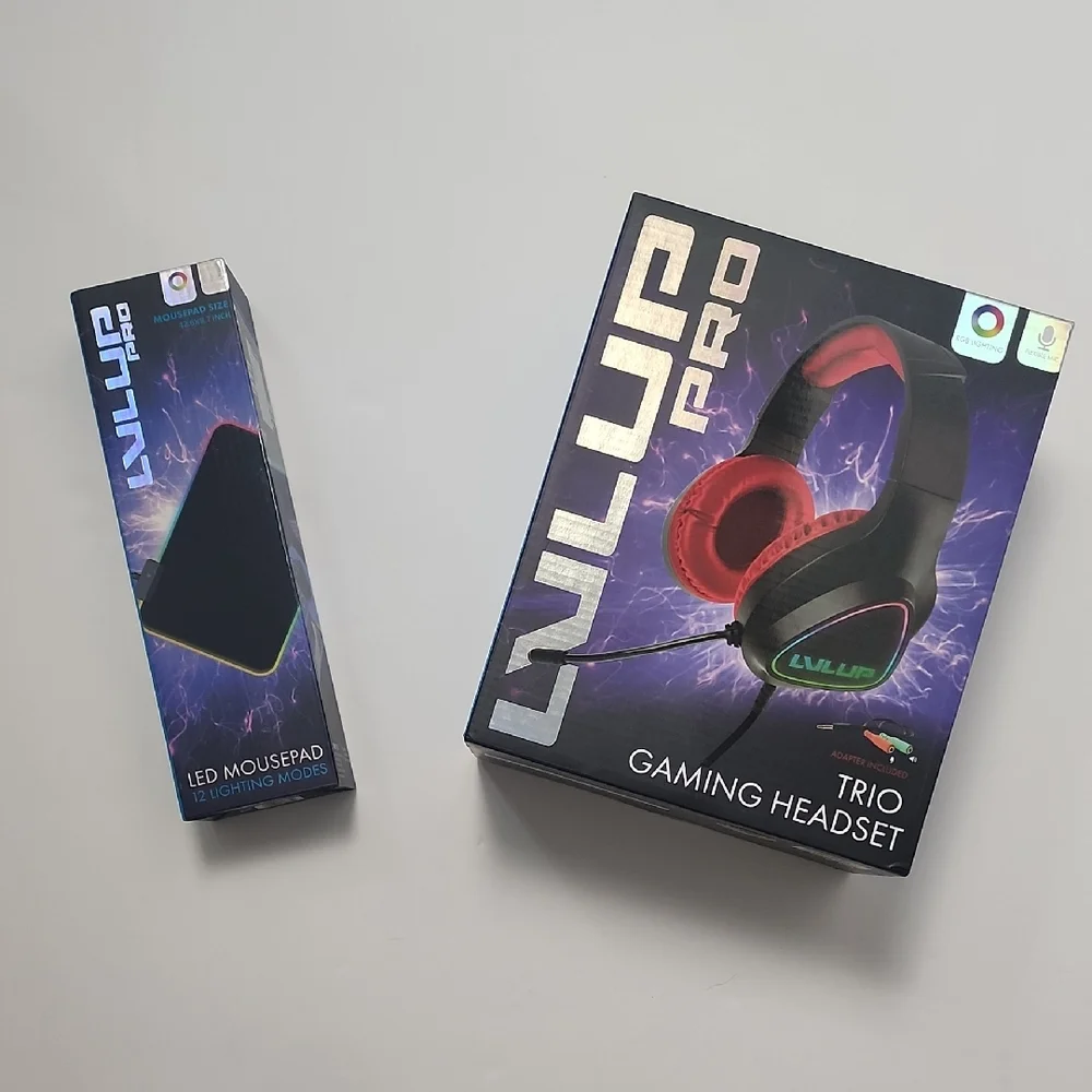 LULUP Pro Trio Gaming Headset - Black and Red